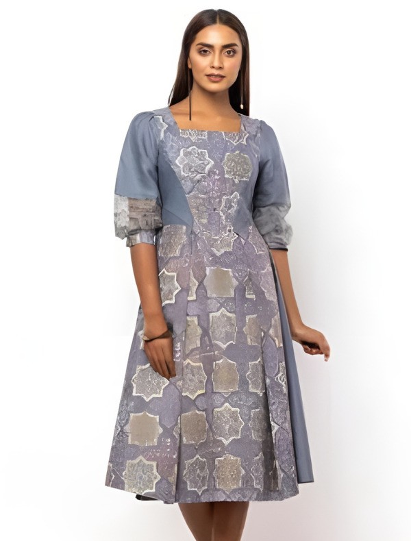 Long-Sleeved Floral Print Dress