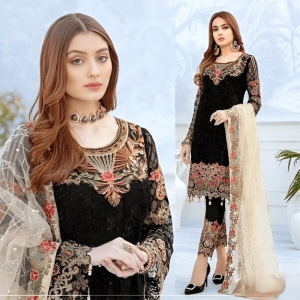 Elegant Black Georgette Pakistani Salwar Kameez