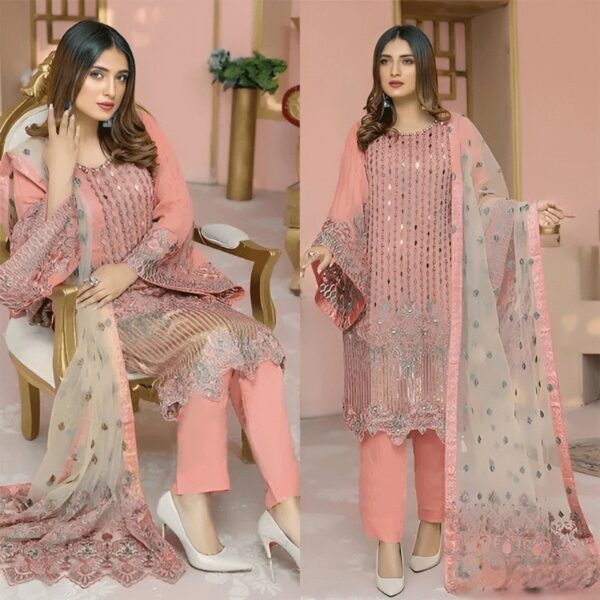 Elegant Pink Color Georgette Pakistani Salwar Kameez – Beautiful Design and Feminine Grace