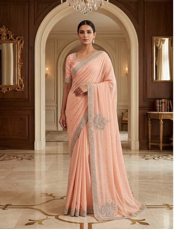 PARTY WEAR SAREE (GOERGETTE)