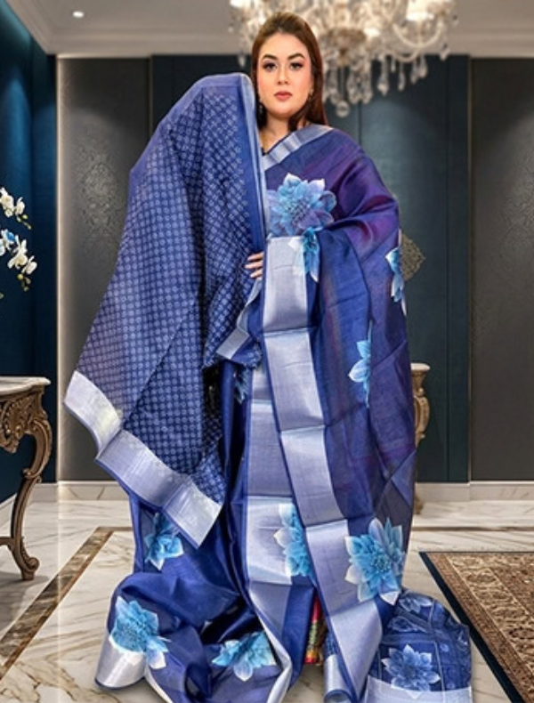 INDIAN SHAREE RANDUM USE (HALF SILK)