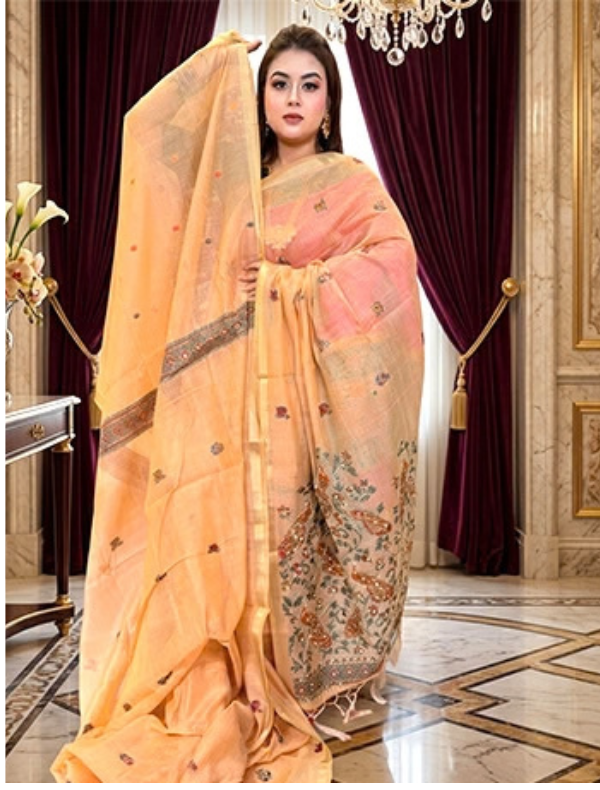 INDIAN SHAREE RANDUM USE (HALF SILK)